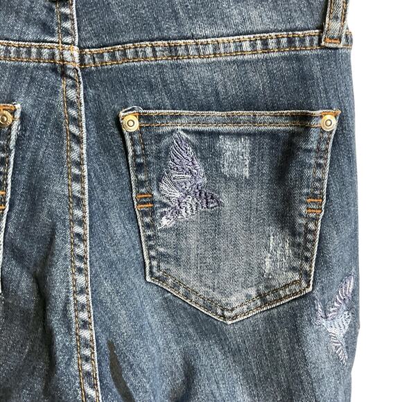 BEBELA Blue Denim Jeans Butterfly Embroidered Girls Size 36/USA 4 - Picture 10 of 11